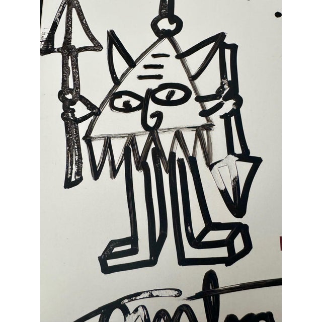 Robert Combas, Warrior, 2008, Dedicated Felt-tip Pen For Sale - Image 3 of 5