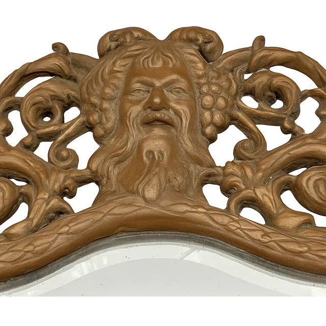 Pair of Antique Victorian Bacchus Mirrors — Ornate Brass Wall & Dresser Set — B&h / p.e. Guerin Style For Sale - Image 4 of 14