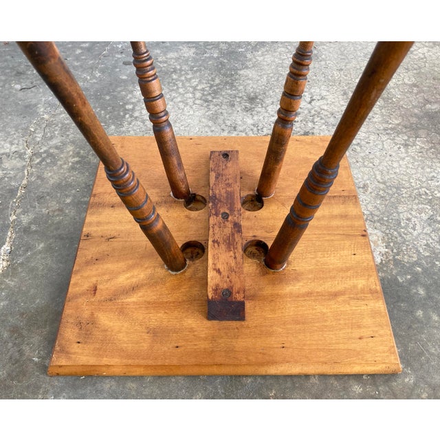 Antique Turned Wood Two Tier Table or Plant Stand For Sale - Image 9 of 9