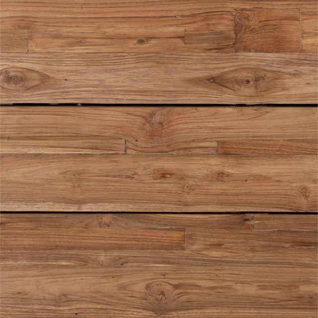 Modern Rustic Rounded Plank Teak Coffee Table For Sale - Image 4 of 5