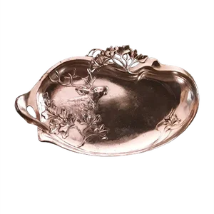 Art Nouveau German Silver Plated Pewter Business Card Tray