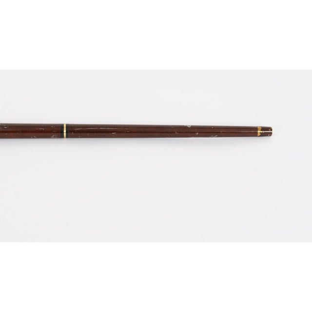 Vintage English Brass Topped Walking Stick with Compass Flask For Sale - Image 4 of 13