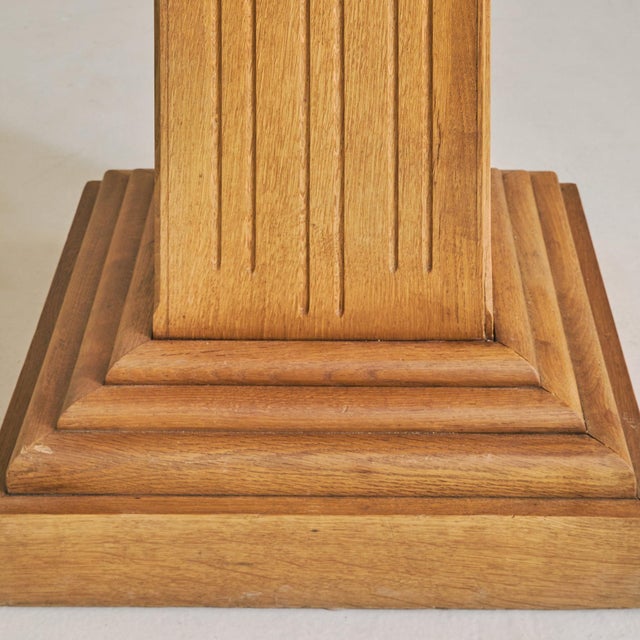 1940s French Oak Pedestal with Stepped Base, 1940s For Sale - Image 5 of 10