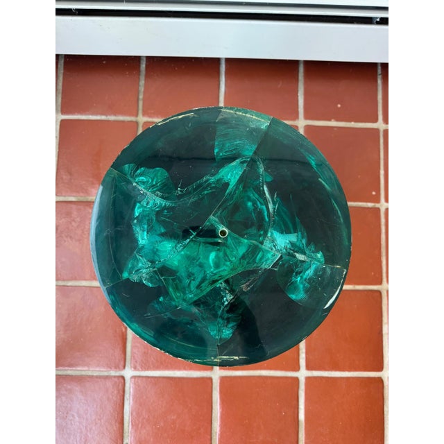 Resin Accent Table With Glass Top For Sale In New York - Image 6 of 13