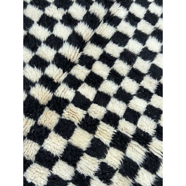 2010s Checkered Moroccan Wool Rug For Sale - Image 5 of 7
