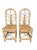 Pair of Vintage Hollywood Regency Bamboo & Rattan Dining Chairs | Palm Beach Coastal Chinoiserie Bent Bamboo High-Back Accent Chairs For Sale - Image 12 of 13