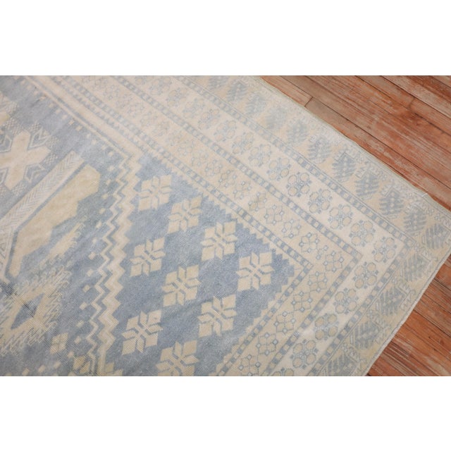 Textile Vintage Zabihi Collection Blue Neutral Rug For Sale - Image 7 of 9
