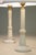 1930s 1930s Art Deco Streamline Alabaster Marble Brass Candlestick Table Lamps Italy - a Pair For Sale - Image 5 of 13
