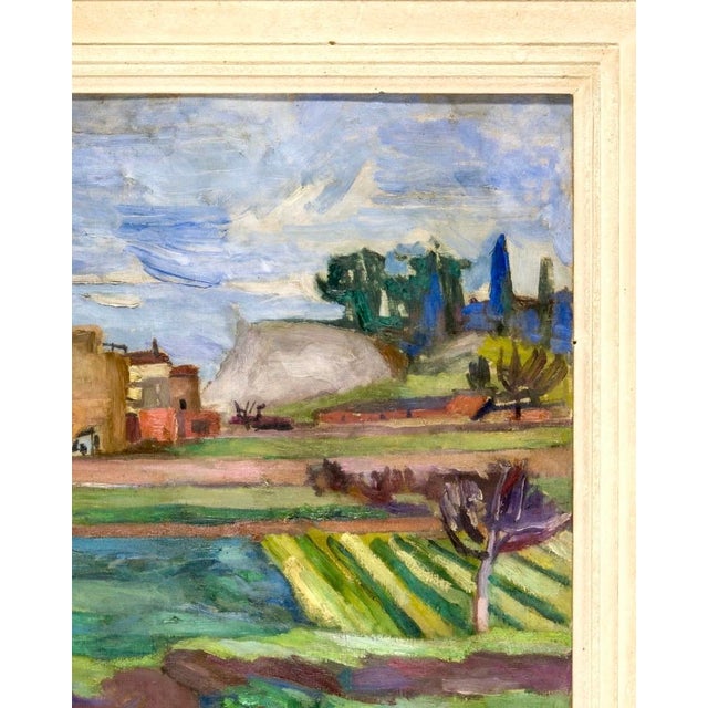 Aldo Natili, 1940s Italian Signed Fauve Style Landscape Oil on Canvas Painting, Oil on Canvas For Sale - Image 8 of 12