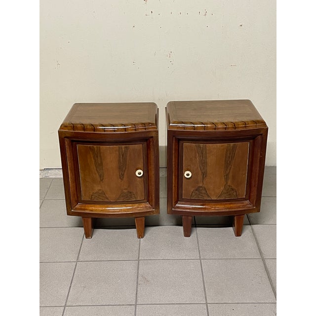 Wood Art Deco Bedside Tables, Italy, 1930s, Set of 2 For Sale - Image 7 of 15