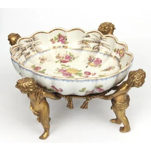 Faience Fruit Vase with Bronze Finish, 1890s For Sale - Image 3 of 12