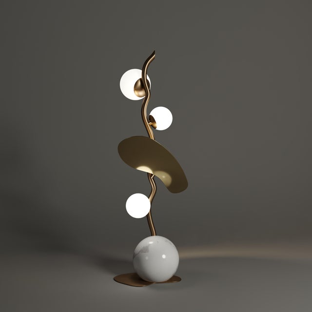 Goldenrod Almond Table Lamp by Creativemary For Sale - Image 8 of 10