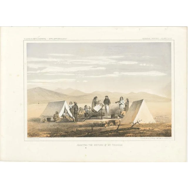 Mid 19th Century Pioneer Scene: Awaiting the Return of Mr. Tinkham in the American West, 1856 For Sale - Image 5 of 6