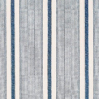 Schumacher X A Rum Fellow Ipala Stripe Wallpaper In Ocean For Sale