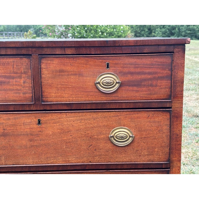 Mid 19th C. English "Two Over Three" Chest of Drawers - Highly Detailed, Original Brasses For Sale - Image 11 of 17