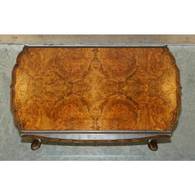 Wood Hand Carved Burr Walnut Extending Coffee Table For Sale - Image 7 of 13