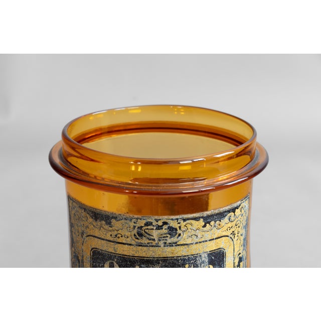 Late 19th Century French Amber Glass Apothecary Jars, 1870, Set of 2 For Sale - Image 5 of 10