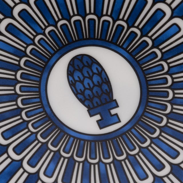 French Ceramic Bleus Dailleurs Dessert Plates by Hermes for Hermès, 2000s, Set of 2 For Sale - Image 12 of 15