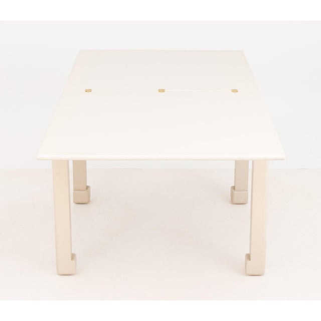 Wood James Mont Style White Painted Dining Table For Sale - Image 7 of 7