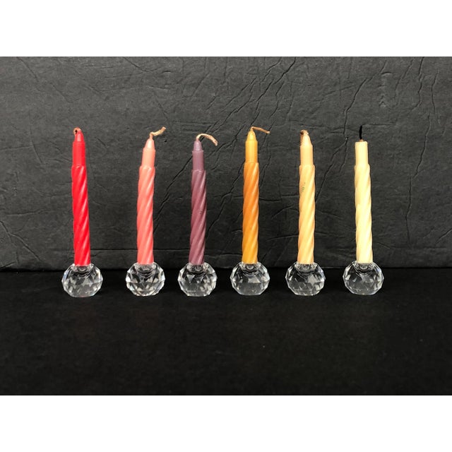 Vintage Miniature Cut Glass Crystal Can6dleholder Set Of For Sale - Image 11 of 13