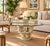 Stunning 1970s vintage carved stone coffee table base featuring an inverted architectural Corinthian column capital...