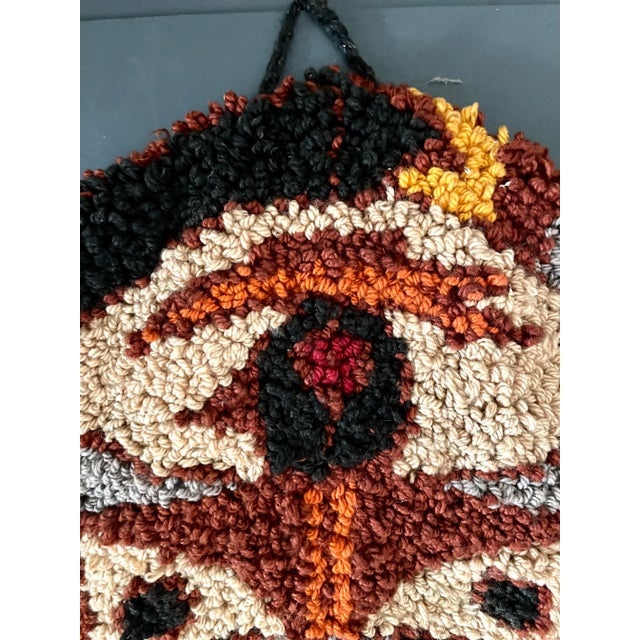 1970's Original Signed Indigenous Mask Needlepoint Textile Art For Sale In Los Angeles - Image 6 of 11