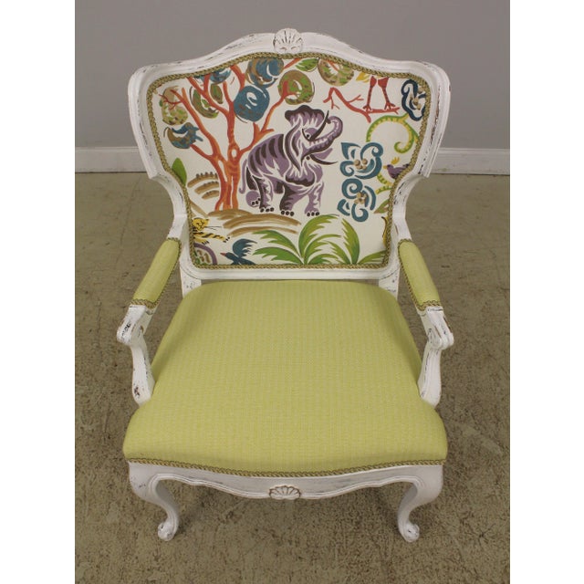 Age: Approx. 5 Years Old Details: Custom Distressed Finish High Quality Construction Colorful Jungle Print Fabric...