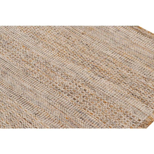 Rug & Kilim’s Contemporary Textural Kilim in Beige-brown Orange and White Tones - 12x15 For Sale In New York - Image 6 of 7