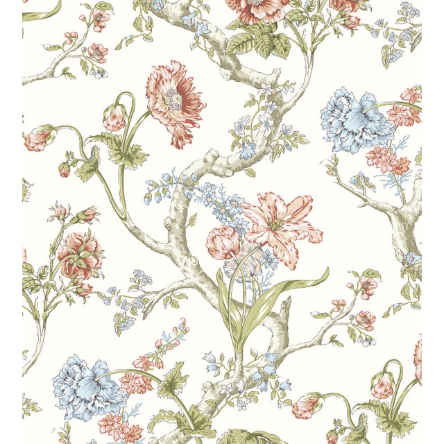 Contemporary Sample - The House of Scalamandré Andrew Jackson Floral Wallcovering, Countryside For Sale - Image 3 of 3
