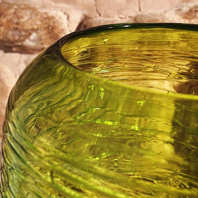 Handmade Green Murano Glass Vase, Italy, 1970s For Sale - Image 4 of 11