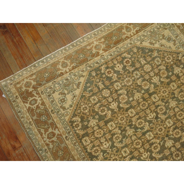 Persian Zabihi Collection Persian Malayer Earth Color Accent Size Rug For Sale - Image 3 of 7