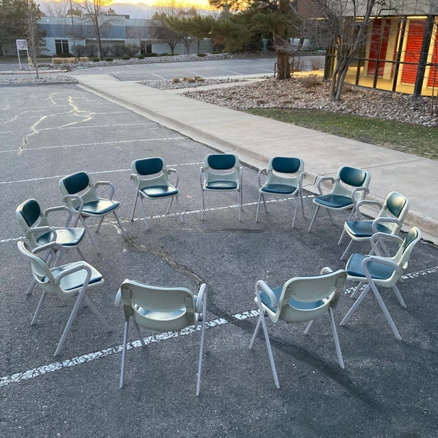 1980s Postmodern Armchairs Giancarlo Piretti & Emilio Ambasz for Dorsal - Set of 11 For Sale - Image 11 of 13