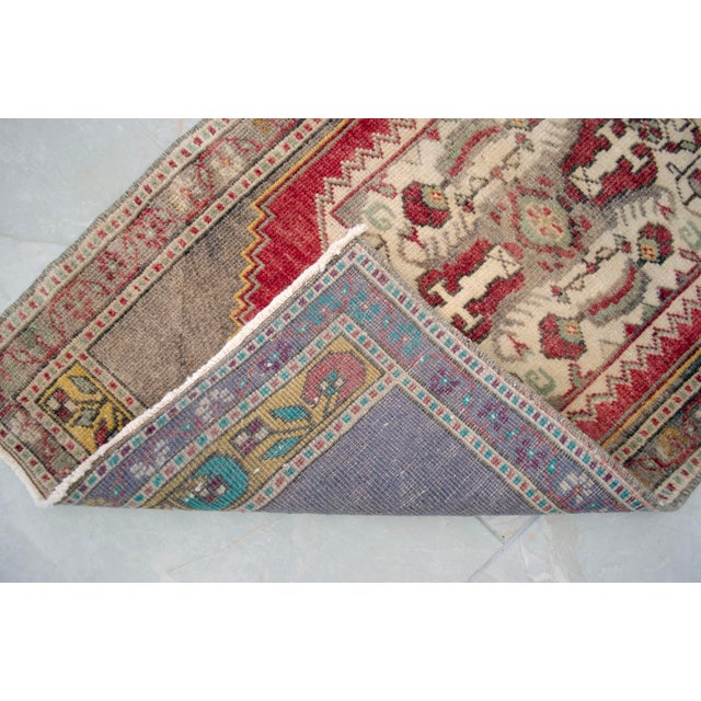 1970s Hand Knotted Door Mat, Entryway Rug, Bath Mat, Kitchen Decor, Rug, Turkish Rug, Laundry Room Decor- 1'9" X 3' For Sale - Image 9 of 10