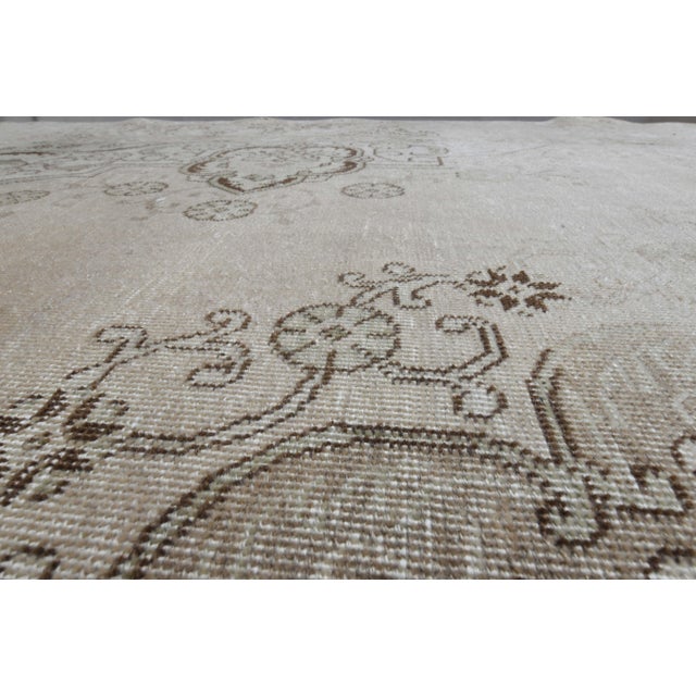 Beige 1970s Vintage Persian Handmade Wool Cotton Beige Area Rug For Sale - Image 8 of 11