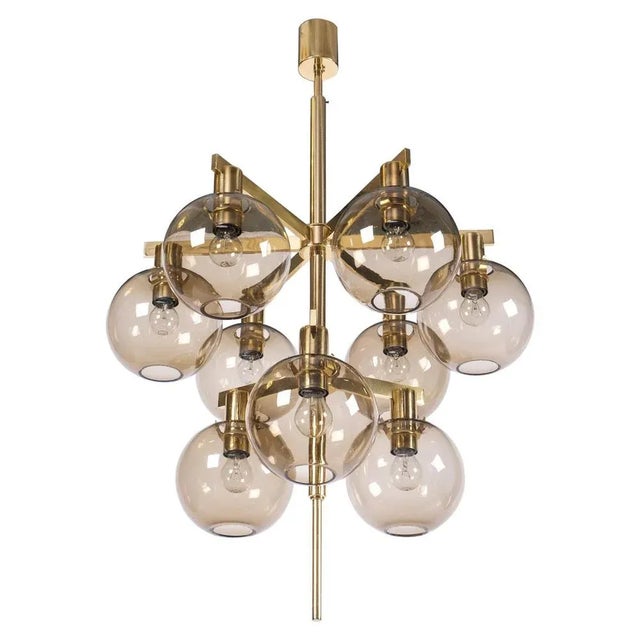 Gold Brass Chandelier Model 348/9 from Hans-Agne Jakobsson, 1960s For Sale - Image 8 of 13