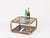 Marvelous and truly unique Mid-Century square coffee table in bamboo and brass, completed by a smoked glass top and a...