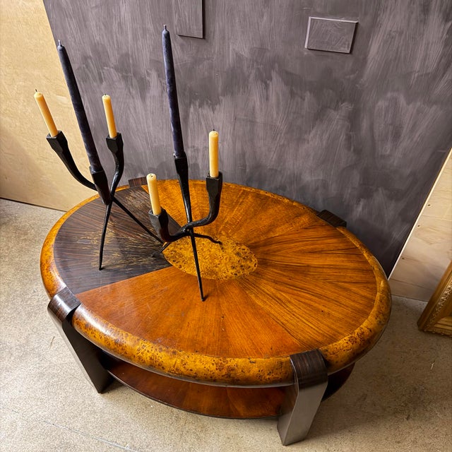 Mid 20th Century Mid 20th Century Pair of Iron Brutalist Candelabra For Sale - Image 5 of 18