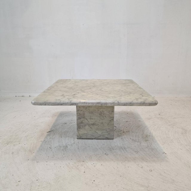 Italian Carrara Marble Coffee Table, 1980s For Sale - Image 17 of 17