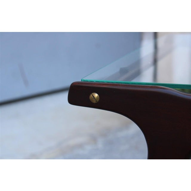 Minimalist Wood and Glass Coffee Table attributed to Cesare Lacca, 1950, in Restored conditions. Designed 1950 to 1959...