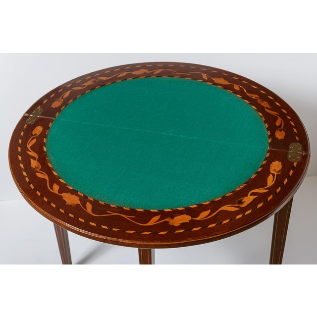 Late 20th Century Dutch Inlaid Fold Over Table (Games Table) For Sale - Image 5 of 8