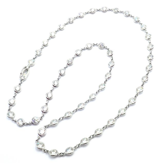 Elsa Peretti Tiffany & Co. Peretti Platinum Diamonds by the Yard Necklace For Sale - Image 4 of 17