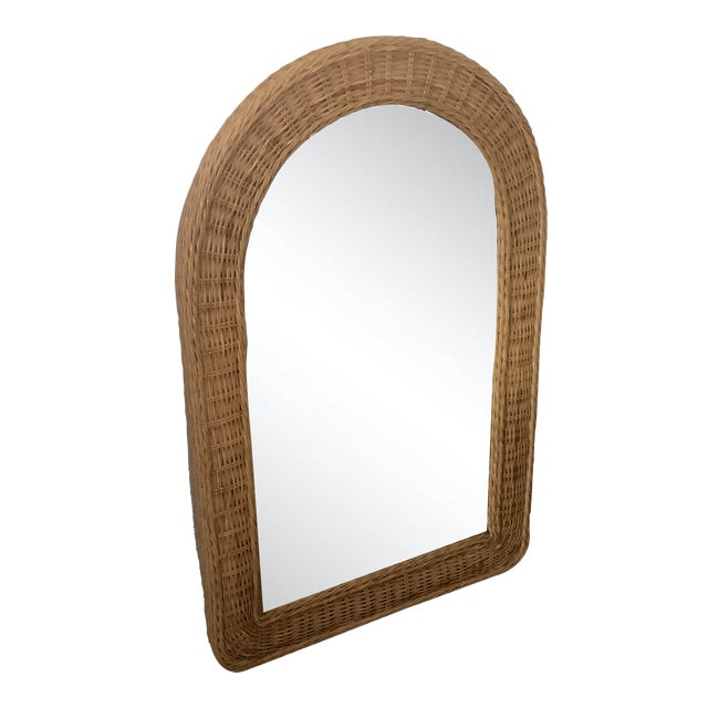 1990s Arched Wicker / Rattan Mirror Chairish