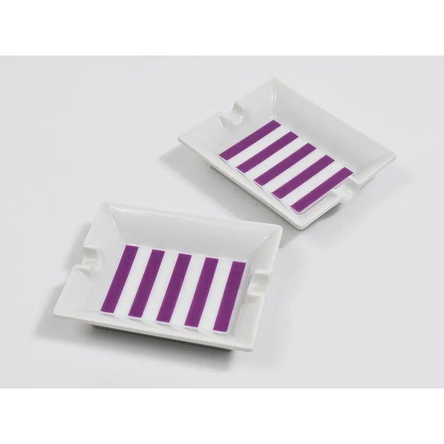 Purple Mid-Century Purple Porcelain Ashtrays from Augarten, Vienna, Austria, 1950s, Set of 2 For Sale - Image 8 of 11