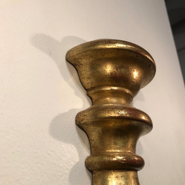 1990s Traditional Italian Carved Wooden Double Light Sconces - a Pair For Sale - Image 9 of 13