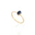 Blue Sapphire Jewelry Set in 18k Yellow Gold Pendant, Ring Size 7 & Stud Earrings - 4 Pieces For Sale - Image 9 of 17