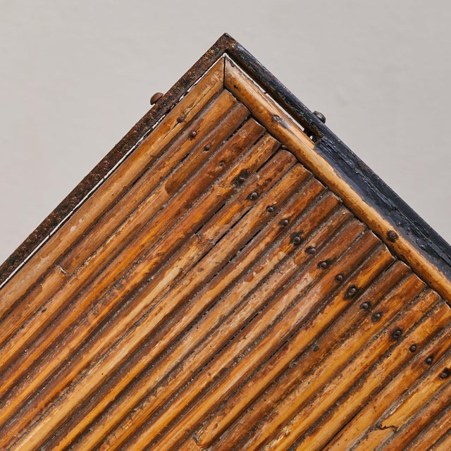 French Pencil Reed Sideboard with Iron Base, 1960s For Sale - Image 9 of 11