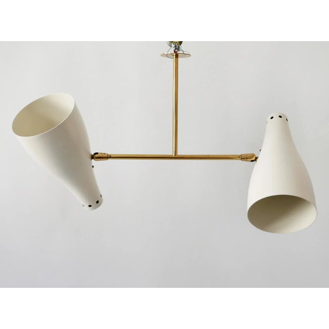 Mid-Century Modern Mid-Century Modern Two-Armed Sputnik Pendant Lamp, Austria, 1950s For Sale - Image 3 of 18