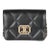 Black Quilted Calfskin Strass Mini Flap Bag For Sale