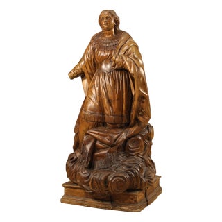 German Artist, Sculpture of Saint, 1780, Pine For Sale