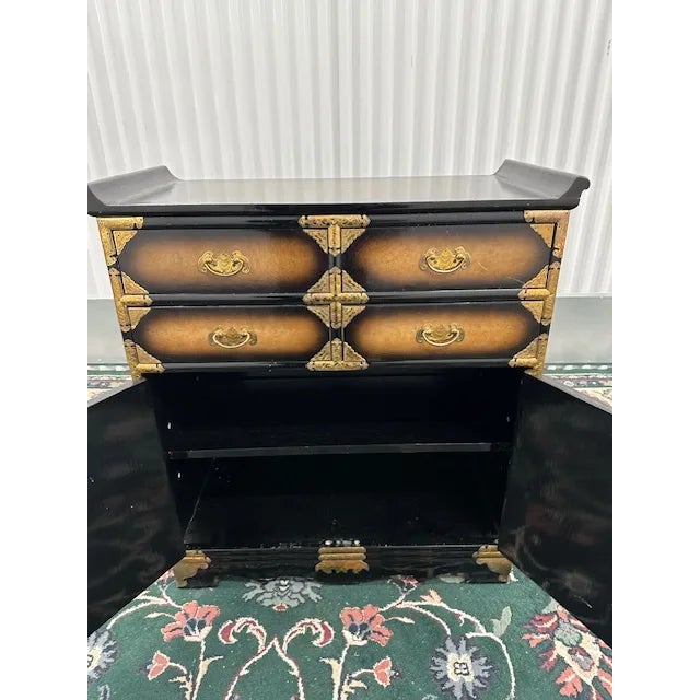 Wood 1920s Black & Gold Accent Chest For Sale - Image 7 of 11